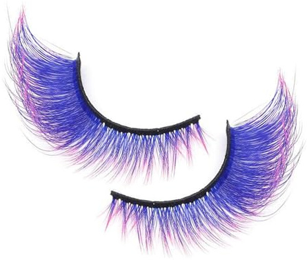 Cils colorés, cils artificiels colorés - Volume long réutilisable - Maquillage pour les yeux - Cosmétique pour cosplay, scène, fête, mariage, débutant