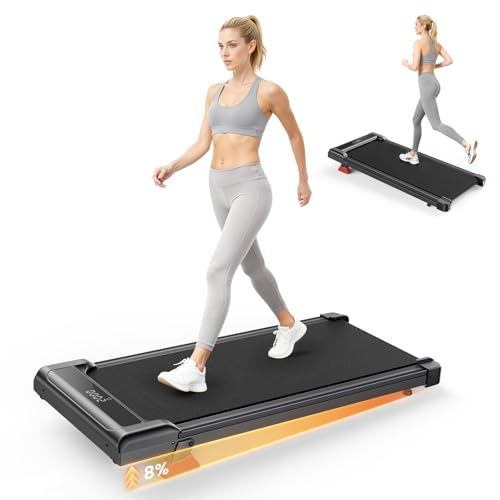 HomeFitnessCode Tapis de Course et Marche 3 en 1 avec Pente 7% – Tapis Roulant Électrique Silencieux, 8 km/h, 2,5 CV, Amorti Confortable, Charge 130 kg, Écran LCD – Maison & Bureau