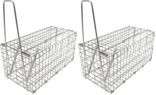 HOME It® Trappola per Topi 22×10×10 cm in Rete Zincata – Gabbia a Scatto per Cattura Viva con Manico (Confezione da 2)