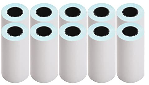 Karlak Giftfri 5 Rullar 57x30 Mm Utskrivbart Klistermärke Papper Termorulle för Termoskrivare Anti-friktion Klart Utskriftskvalitetspapper (Klibbigt termiskt papper 10 rullar)