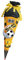 ROTH Schultüten-Bastelset mit Sound-Effekt - Soccer gelb 68cm 6-eckig Rot(h)-Spitze Kreppverschluss