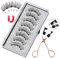 FINEVERNEK 8 Stück Magnetische Wimpern 5 Magneten, Falsche Wimpern, Magnet Künstliche Wimpern Set, Magnetische Wimpern Natürlicher Look, Wiederverwendbare Magnetic Eyelashe-Kein Klebstoff
