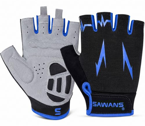 SAWANS Cycling Gloves Half Finger Mountain Road Bike Cycle Gloves Anti Slip Shock Absorbing Padded Breathable MTB Bicycle Biking Gloves Sports Men Women