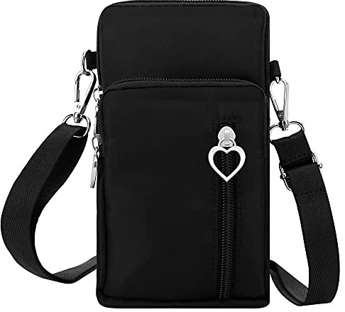 3 Layers Zipper Closure Waterproof Nylon Crossbody Bags With Adjustable Shoulder Strap Mobile Phone Wallet Bags For Women Girls Ladies