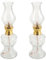 Veemoon Vintage Glass Oil Lamp Rustic Clear Kerosene Oil Lamp Glass Kerosene Lamp with 4 Cotton Wicks for Outdoor Camping Home Tabletop Decoration