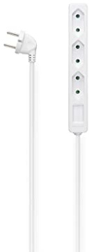Hama Steckdosenleiste 3-Fach, 2,5m (3 Fach Steckdosenleiste, 3er, DREI Steckplätze, Mehrfachsteckdose, Mehrfachstecker, schmal, für Eurostecker, mit Berührungsschutz, 45°, Steckdosenadapter) weiß