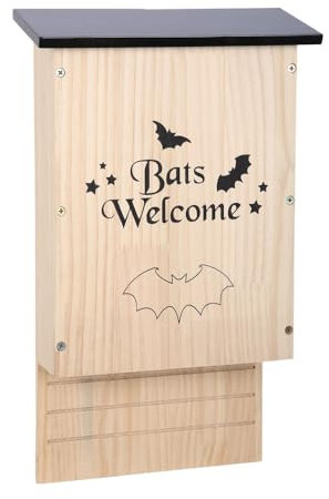 Eco-Friendly Wooden Bat House | Timber Bat Shelter, Garden Bat Roost, Natural Wood Bat Habitat | Bat Nesting Box for Eco-conscious Wildlife Enthusiasts