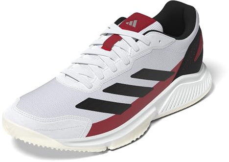 adidas Men's Courtquick Shoes, White/Black/Lucid Red, 4 UK