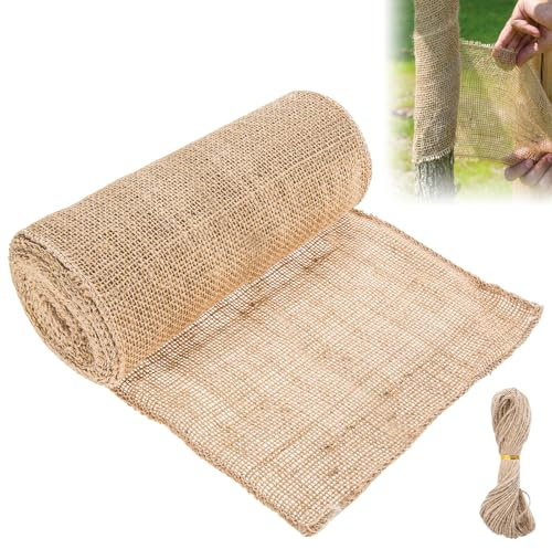 Protection hivernale pour arbres 6M x 40CM, protection de plantes en jute hiver, protection hivernale plantes extérieur, jute pour protection hivernale des plantes, bandes d'enroulement protection