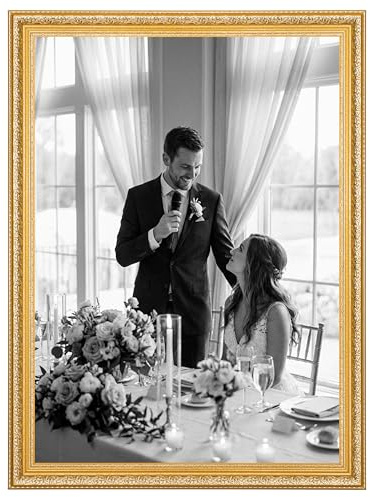 CABBEL Cornice Portafoto LIA 50x70 cm Oro Lucido – Cornice Barocca Vintage Stile Antico – per Foto, Poster, Diplomi & Opere d'Arte – Elegante & Decorativa per Soggiorno, Ufficio, Galleria