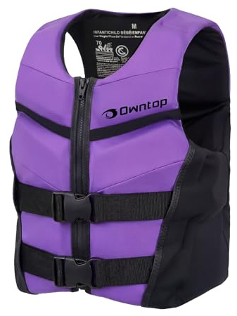Owntop Buoyancy Aid Teens Kids, Adjustable Junior Swim Vest Unisex, Buoyancy Vest with Dual Safety Buckles for SUP, Kayaking, Fishing and Sailing, Swimming (Purple,M)