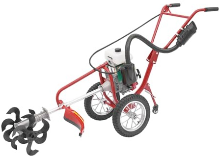 iezruiuo Motobineuse à essence 4 temps Mini motoculteur | 63CC 4HP Débroussailleuse manuelle 240 tr/min pour fermes, jardins, champs