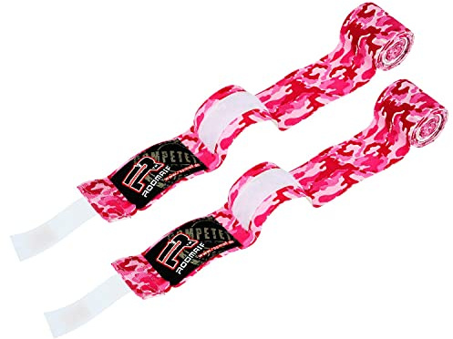 ROOMAIF Boxbandage box-hand bandage inre boxningshandskar kickboxning boxning 3,5 m gym boxning bandage träning DE (kamouflageflagga rosa, 3,5 m)