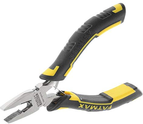 STANLEY FMHT0-80516 Mini Pince Universelle Gamme FATMAX - Design Compact - Ressort De Rappel - Coupe Et Serre - Poignée Bi Matière - Acier Trempé