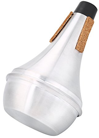 Dilwe Trumpet Mute, Cork Strips Aluminum Alloy Practice Trumpet Cornet Mute
