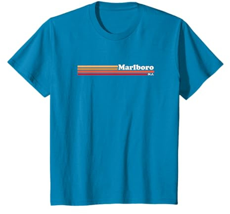 Vintage années 1980 Style Graphique Marlboro New Jersey T-Shirt
