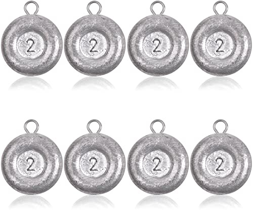 Disc Sinkers Fishing Weights Coin Sinkers Saltwater Surf Fishing Weights Bottom Fishing Drifting Trolling Catfishing Fishing Sinkers Weights Saltwater Tackle 1oz 2oz 3oz 4oz 5oz 6oz 8oz