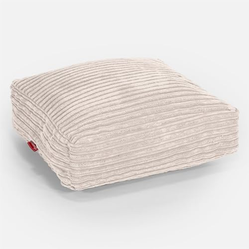 Lounge Pug Large Floor Cushion Square Pillow Seating Cord Ivory