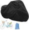 WHATWEARS Tricycle Cover Waterproof Outdoor Bike Covers, Sun Dust Wind Proof Bicycle Cover with Lock Hole, Ripstop Material, Easy to Carry-Black