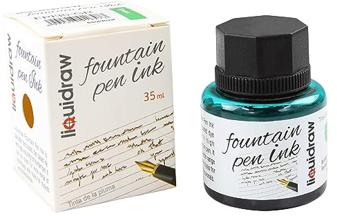 Liquidraw Fountain Pen Ink Bottle, Green - 35ml | Dye-Based Refill for Fountain Pens & Ink Converters, Smooth-Flow for Writing, Calligraphy, Journaling, Drawing & Sketching
