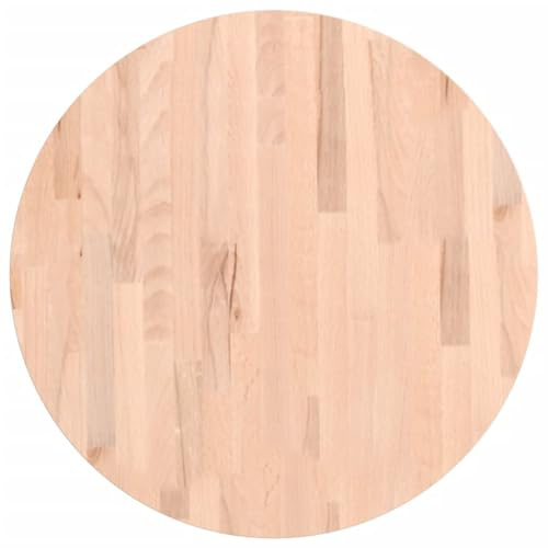 vidaXL Tischplatte, Holzplatte Holztischplatte Rund, Ersatzplatte Platte für Beistelltisch Bartisch, Massivholztischplatte Esstischplatte, Ø60x2,5 cm Massivholz Buche