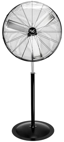 Vie Air 30 Inch Industrial Heavy Duty Pedestal Oscillating Metal Stand Fan