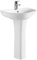 Balterley 547mm Bathroom Sink, Full Pedestal Ceramic Round Bowl Bathroom Wash Basin Sink with Overflow, 1 Tap Hole, Floor Standing Basin Sinks for Cloakroom - 547 x 460 x 825mm (White)