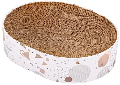 Oval Sturdy Cat Scratching Cardboard Pad Breathable Cat Scratch Pad, Cat Scratching Cardboard for Indoor Cats, Furniture Protecter