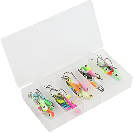 Eisangel-Set in Box, Verschiedene Wurzelhaken, Mini-Haken, Winterhaken