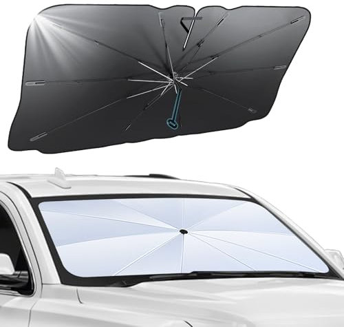 Parabrezza dell'automobile auto Ombrello del sole con una maniglia del cordone resistente ai graffi che può essere regolata in modo flessibile nelle dimensioni, Adatto per Parcheggi Esterni