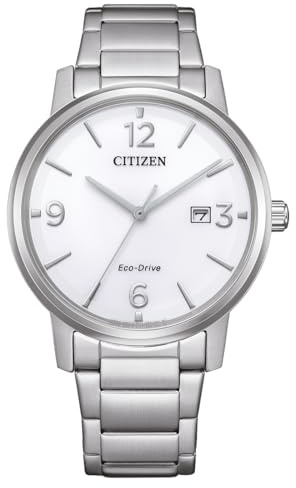 CITIZEN Orologio solare Eco-Drive con data e numeri arabi in diverse varianti, argento, 30 MM, Bracciale