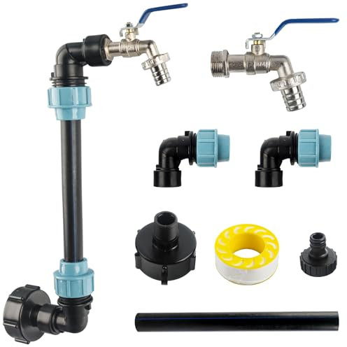 IBC Tank 3/4 Col Cygne Robinet écoulement, Avec Capuchon Adaptateur, Coude Filetage Intérieur, Tube Pe, Bec Verseur, ArrêT D'Eau, Pour Tonneau D'Eau De Pluie RéServoir Remplissage Arrosoir