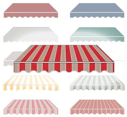YCYHZC Telo di Ricambio per Tenda Parasole Retrattile, Tessuto di Ricambio per Tenda A Braccio da 4x2m, Copertura per Tenda da Sole per Finestra Porta(Orange Stripes,6.5x5ft/2x1.5m)