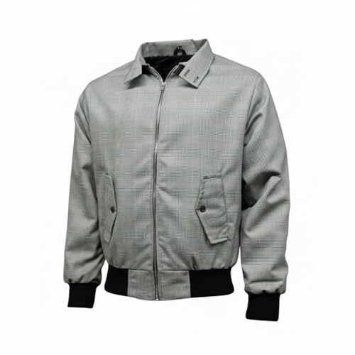 Fashion Force New Men's 'Prince of Wales' Check Harrington Jacket Coat Classic Retro MOD