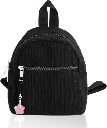 VQBKHO Mochila de dama mini de cordón de tela Mochila vintage ligera pequeña con correa de hombro y cremallera Mochila de moda de día para mujeres y niñas para salir uso diario, regalo