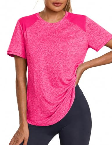 Terecey Tee Shirt Sport Femme Dos Mesh Coupe Ample | Empiècements en maille aux épaules et au dos, sensation aérée, confort pendant les séances actives