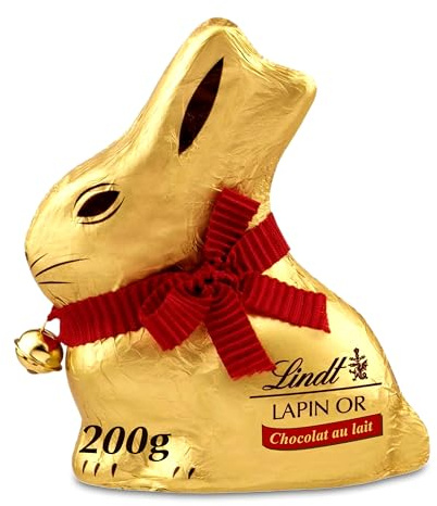 Lindt - Moulage LAPIN OR - Chocolat au Lait - Idéal pour Pâques, 200g
