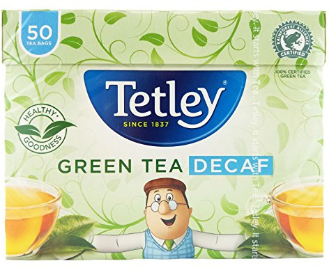 Tetley Grönt te koffeinfritt – 50 tepåsar (3 lådor)