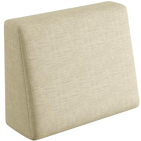 sunnypillow Palettenkissen für Gartenmöbel - Rückenkissen 60x40x20/10cm - Rückenpolster für Bett und Sofa - Palettenpolster für Palettenmöbel - Lounge Kissen mit abnehmbarem Bezug Cremefarben