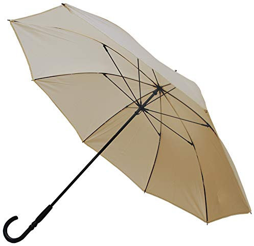COLLAR AND CUFFS LONDON Windproof Strong SunDefender Sun Umbrella - Welcome Shade From The Sun - Keeps You Cool - Non-Slip Hook Handle - Patterned Edge - Wedding - Cream Colour