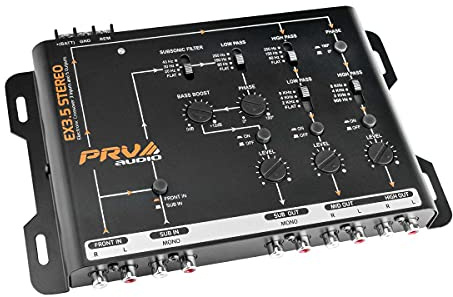 PRV AUDIO EX3.5 Stereo 3 Way Crossover Elettronico, 2/4 RCA Opzioni Segnale di Ingresso, 9 Volt RMS Uscita Massima