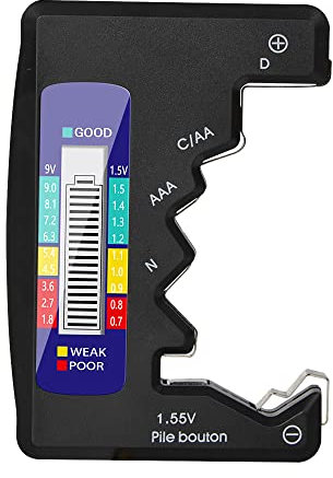 DollaTek 1.5V 9V Batería Digital AA AAA LR44 Probador Universal Capacidad De Batería De Litio Comprobador De Fuente De Alimentación Herramientas De Medición - Negro