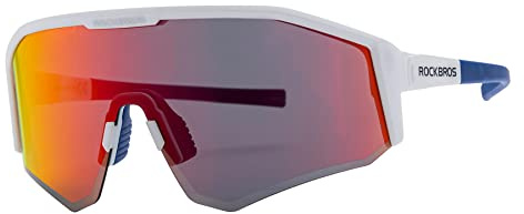 ROCKBROS Occhiali Polarizzati da Ciclismo, Occhiali da Sole per MTB BICI Uomo Donna, Protezione UV400, TR+TAC Lenti, Multifunzionale per sport pesca corsa running