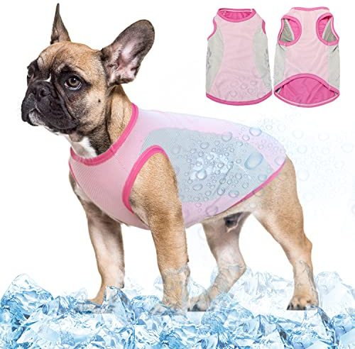Lightweight Cooling Vest for Dogs - UV Protection T-Shirt With Reflective Strip for Spring Summer, Breathable Sun-proof Pet Jacket - Stretch-to-Fit for Small to Medium Dogs