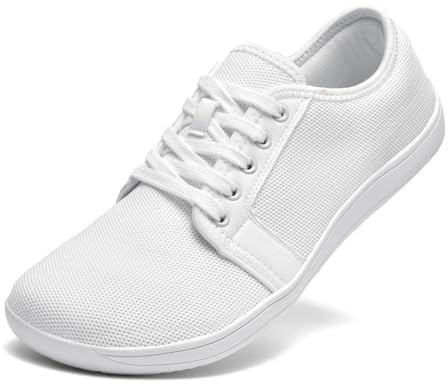 Gugifcto Barefoot Minimalistes Chaussures - Chaussures Maille Pieds Nus Marche Légère Chaussure Fitness pour Homme Femme White 39
