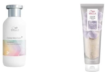 Wella Professionals Set zum Verändern und beleben der Haarfarbe – 1x 150 ml Color Fresh Mask Pearl Blonde pflegende Tönung und 1x 250 ml Color Motion+ farbschützendes Tiefenreinigungsshampoo