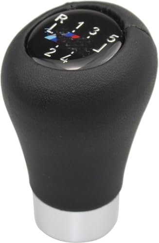 GIONAR Schaltknauf, 5-Gang Schaltknauf, Schaltkopf Universal Knauf Handball Schwarz für BMW 1er 3er E36 E38 E53 E60 E61 E63 E64 E83 E87 E88 E91 E92