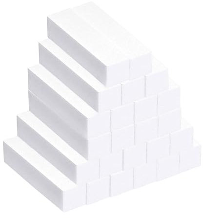 DBALL 24 Pezzi Bianco Buffer Blocco Buffer Unghie Professionale Levigatura File Strumento Acrilico Nail Art Cura Mattoncino Unghie per Saloni di Bellezza Domestico Unghie in Gel