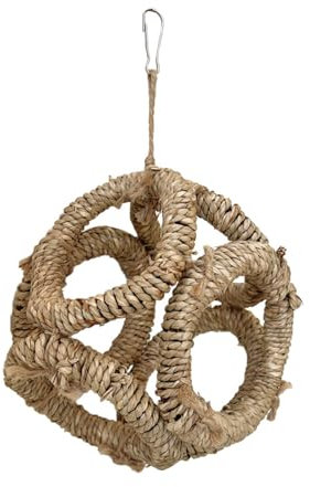 Hrtyvhin Bird Swing Naturstroh Vogel Barsch Ringe Papageien Schwingen Kratzer Käfig Spielzeugzweig Schwinger Kratzer Barch Barsch