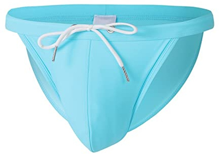 Bañador Slip Hombre Sexy Mini Bañadores Traje de Baño Slips Natacion de Secado Rápido Corto Swimming Calzoncillos Color Sólido con Cordón Ajustable para Playa Piscina Verano Surf Transpirable